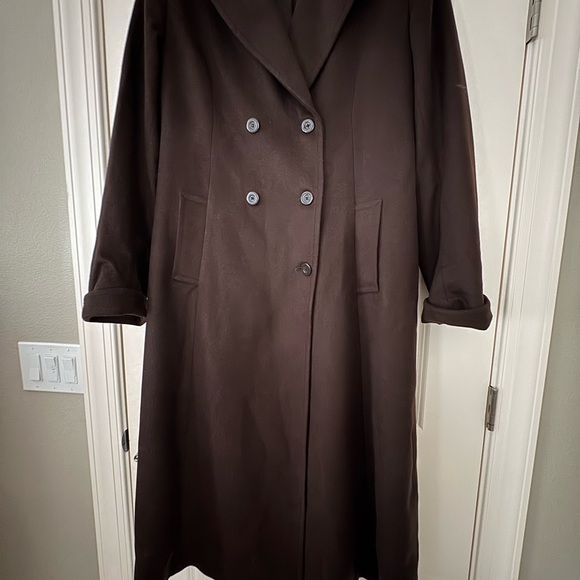 Jonathan Michael Size 14 Wool Double-Breasted Winter Trench Coat - Picture 9 of 14